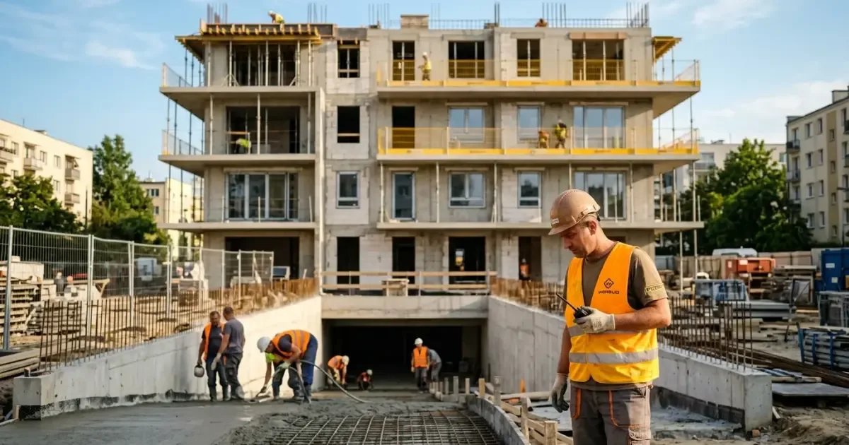Budowa budynku mieszkalnego wielorodzinnego z garażem podziemnym w Cegłowie – postępy osiedla Miasteczko Cegłów