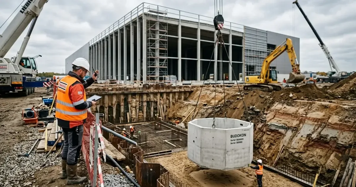 Warszawa: Budowa budynku usługowo-magazynowego z podziemnym zbiornikiem retencyjnym