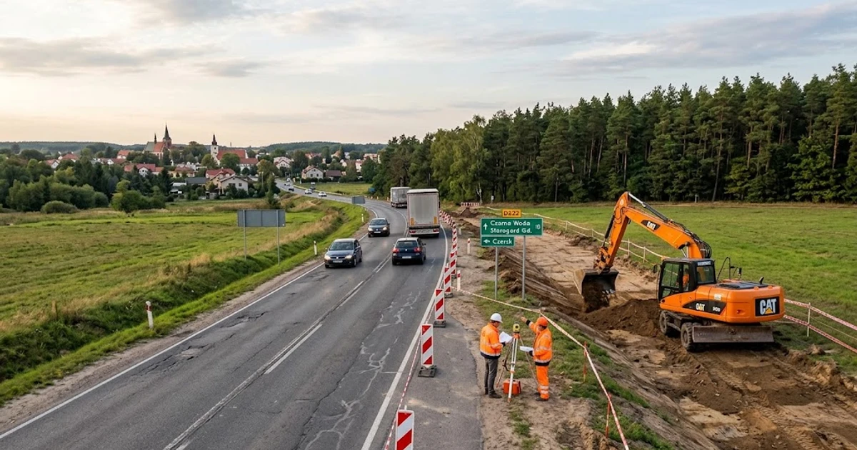 GDDKiA zleca rozbudowę drogi krajowej nr 22 na odcinku Czersk – Czarna Woda